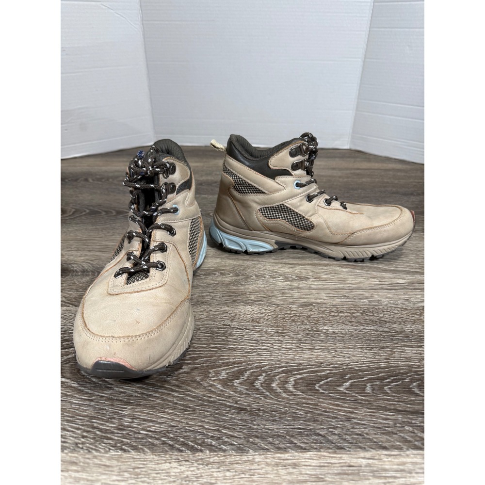 Goodyear Women's 7 Beige Lace Up Mid Top Hiking Boots Ankle Sneakers